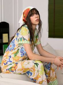 Chillnights Conjunto de pijama de mujer con estampado de frutas jóvenes - Multicolor - Ver 4