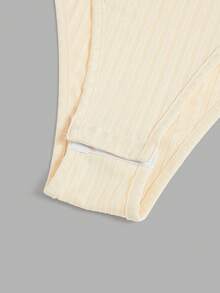 Elenzga Body de mujer de unicolor con escote pronunciado y diseño de 2 en 1 sexy tipo halter - Albaricoque - Ver 5