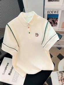Resyla Women's Summer New POLO Shirt, Versatile Comfortable Casual Top T-Shirt - White - View 1