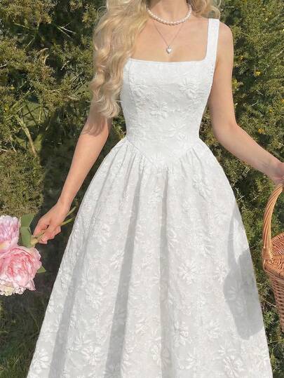 Skyraze Red Vintage Palace Style Jacquard Women's Dress Summer Women Dresses Brides Maid Dresses Back To School Clothes,Summer Dresses For Women