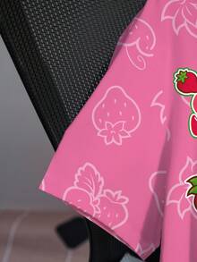 Strawberry Shortcake X SHEIN Áo thun tay ngắn cổ tròn họa tiết hoạt hình dễ thương, cỡ lớn, thích hợp mặc mùa hè. - trắng - Xem 5