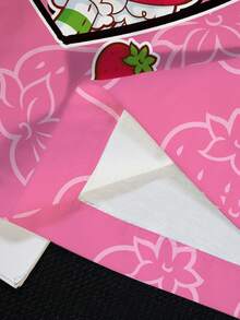 Strawberry Shortcake X SHEIN Áo thun tay ngắn cổ tròn họa tiết hoạt hình dễ thương, cỡ lớn, thích hợp mặc mùa hè. - trắng - Xem 6