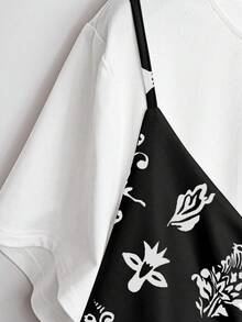 GlowEve CURVE Plus Size Women Summer Floral Print Short Sleeve T-Shirt - White - View 7