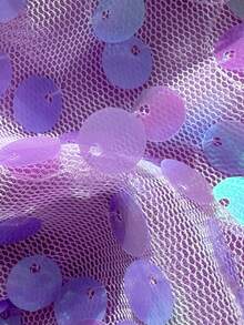 Swim Vcay 性感亮片纹理挂脖三角比基尼上衣，春夏度假性感女士泳装套装 - 中紫紅色 - 查看 5