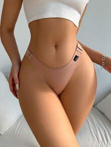 Của phụ nữ Tam giác Quần lót tam giác Với Mẫu chữ Patch - Màu nâu  Mocha - Xem 2