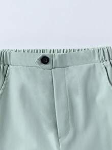 SHEIN Bộ trang phục biểu diễn piano mùa xuân/hè cho bé trai (2 món), gồm áo vest và quần tây, thích hợp cho đám cưới/sự kiện trang trọng, kèm nhạc cụ. - Màu xanh Bạc hà - Xem 8