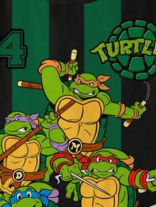 TEENAGE MUTANT NINJA TURTLES | SHEIN 男婴圆领短袖休闲T恤，忍者神龟图案 - 白色 - 查看 4
