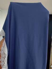 ZzzCrew Gaun Mini Seksi Ukuran Plus dengan Potongan Belahan di Bagian Bawah dan Patchwork Renda - Biru - View 7