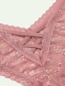 SHEIN 3 件套女士蕾丝时尚三角内裤套装内衣 - 彩色 - 查看 2