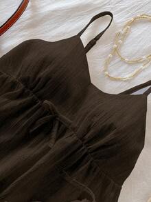 Tween Girls Casual Back To School Vacation White Lace Tee Basic - Brown - View 3