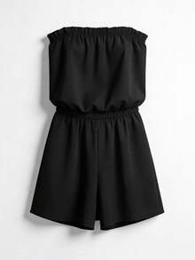 Swim Vcay Women's Summer Bandeau Jumpsuit, Beach Cover Up For Casual Vacation - Black - View 8
