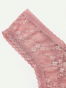 SHEIN 3 件套女士蕾丝时尚三角内裤套装内衣 - 彩色 - 查看 4