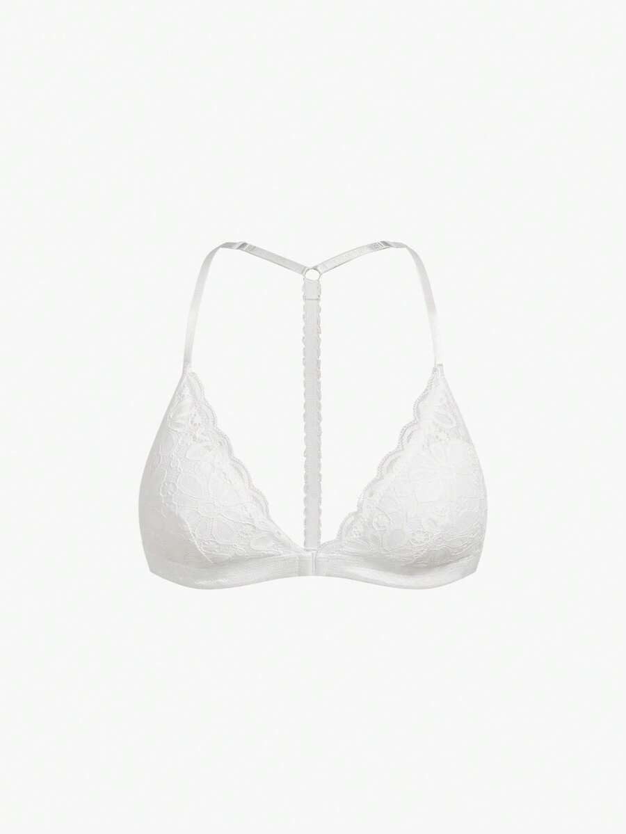 Bisouelle Đồ lót áo ngực hở lưng ren gợi cảm cho nữ - trắng - Xem 1
