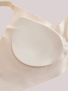 全覆盖可调节女士文胸，缩小胸围，防止下垂，隐形小肚腩，轻薄材质 - 杏色 - 查看 5