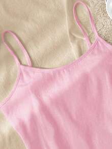 Tseoso Women's Versatile 95% Cotton Solid Color Tank Top, Suitable For Summer,Pink Top - Pink - View 5