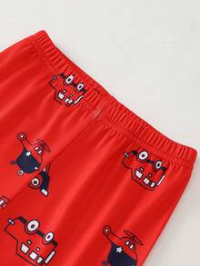 SHEIN 6件套男童卡通超级英雄、蜘蛛侠、汽车图案印花柔软弹力针织短袖睡衣套装 - 彩色 - 查看 8