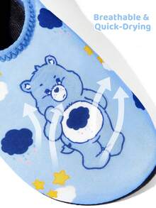 SHEIN X Care Bears 幼兒與兒童戶外運動休閒時尚防滑水鞋，舒適透氣可愛卡通圖案沙灘鞋，男孩女孩通用 - 藍色 - 查看 3
