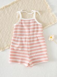 Cozy Pixies 女婴幼儿柔软针织条纹连体短裤 - 彩色 - 查看 6