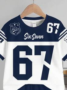 SHEIN Bộ 2 món đồ cho bé trai, kiểu dáng tối giản, gồm áo thun cổ tròn tay ngắn và quần short, thích hợp cho mùa hè. - Nhiều màu - Xem 4