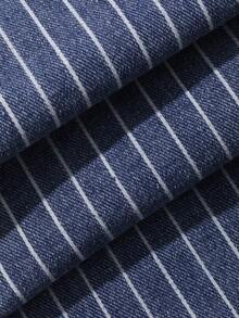 Livesso Quần jeans nữ kẻ sọc có túi, dáng suông, rộng rãi, thoải mái, đa năng. - Rửa trung bình - Xem 7