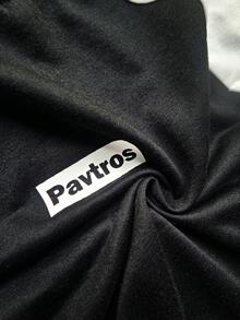 PAVTROS 男士时尚撞色字母印花T恤和短裤套装 - 黑與白 - 查看 6