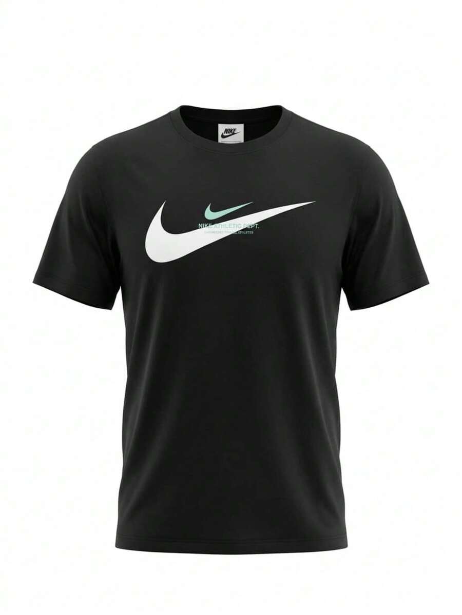 Nike Men's T-Shirt Black - BLACK/WHITE - View 1