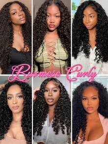 16A Mechones de cabello humano rizado de lujo birmano, 100% cabello humano virgen sin procesar, mechones de cabello ondulado con rizo en espiral, doble trama, color natural, brillo, larga duración, calidad diaria y de salón, suave y sedoso, extensiones de cabello premium invisibles - Natural Black - Ver 13