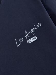 Modcrash Men's Shirt, Streetwear Casual Printed Fashion, Relaxed Fit, Everyday, Spring Summer, Unisex - Navy Blue - View 5