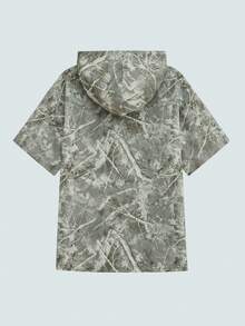 Modcrash Áo thun ngắn tay có mũ, kiểu dáng cổ điển, nhuộm tie-dye, phong cách thường ngày, tay lửng, dành cho nam, phong cách retro Mỹ, unisex, dáng rộng thoải mái, phù hợp cho trang phục mùa hè – Thích hợp cho mặc hàng ngày và các kỳ nghỉ hè. - Xám - Xem 3