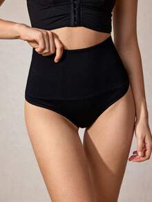Veilyse Culotte gainante unicolore taille haute - Noir - Voir 1