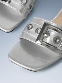 CUCCOO GRLICON Ladies, Spike Buckles, High Heels. - Silver - View 4