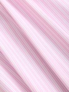 Sweetra Quần ống rộng dáng suông kẻ sọc mới dành cho nữ, cạp chun, thích hợp cho đi làm, mặc hàng ngày, đi nghỉ mát, thoải mái và giản dị, phong cách ngọt ngào, mùa xuân/hè/thu. - Hồng - Xem 3