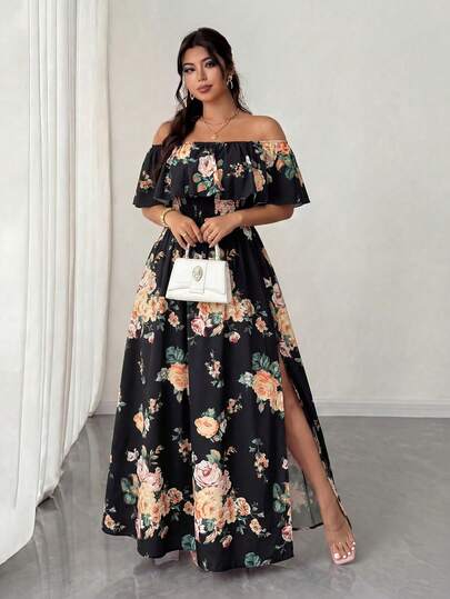 Elenzga Đầm maxi xếp ly eo lãng mạn, gợi cảm, kiểu dáng mới nhất dành cho nữ cỡ lớn mùa xuân/hè, thích hợp cho kỳ nghỉ lãng mạn, buổi hẹn hò thú vị, du lịch, dạo phố, lễ hội âm nhạc, mùa lãng mạn và là một bộ trang phục bắt mắt.