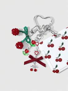 ROMWE Kawaii 1. Ngọt ngào, tinh tế, sáng tạo, đa năng, thời trang, phong cách sinh viên cao cấp, dây đeo màu đỏ, nơ, hình trái tim rỗng bằng nhựa, hoa tulip, đính hạt thủ công, pha lê giả, đá rhinestone, quả anh đào tươi sáng, họa tiết quả anh đào, nắp trượt acrylic trắng, bìa thẻ ngang, thẻ sinh viên, bìa thẻ ID, bìa thẻ ngôi sao, bìa thẻ công việc, thẻ du lịch, móc khóa tự làm, mặt dây chuyền túi xách, thích hợp cho nhân viên văn phòng, sinh viên, các cặp đôi dự tiệc, chị em gái, bạn gái, các cô gái và phụ nữ, sử dụng hàng ngày, quà tặng ngày lễ. - Màu đỏ - 151 - Xem 9
