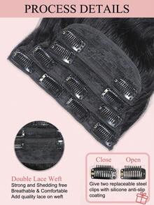 Body Wave Clip In Hair Extensions Human Hair, 8-24 Inch Clip In Extensions For Women, Body Wave Seamless Clip Ins Hair Extensions 4pcs Double Weft #1B Natural Black - Natural Black - View 3