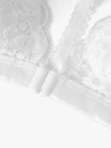 Bisouelle Đồ lót áo ngực hở lưng ren gợi cảm cho nữ - trắng - Xem 3