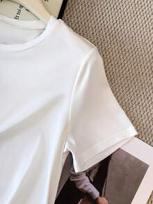 GlowEve 女士休闲圆领短袖宽松T恤 - 白色 - 查看 6