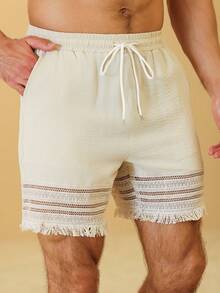VENTUSAIL Men's Tassel Mesh Casual Shorts - Khaki - View 7
