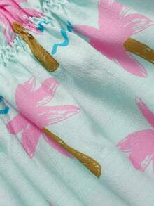 SHEIN Casuvi Kids 女童条纹蝴蝶结吊带背心和直筒裤夏季度假装 - 彩色 - 查看 3