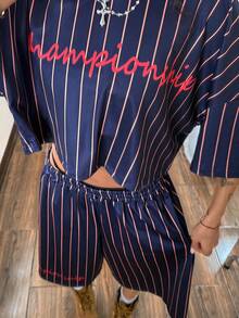 StreetHx Women's Fashionable Striped Casual 2 Pieces Set - Multicolor - View 7