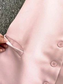 INAWLY Áo khoác du lịch không tay màu trơn cho nữ - Hồng - Xem 4