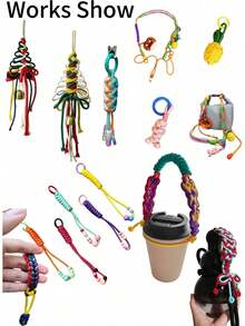 Handmade DIY Weaving: Christmas Tree Weaving, Lanyard Keychain Weaving, Bracelet Weaving, Clothesline - Multicolor - View 3