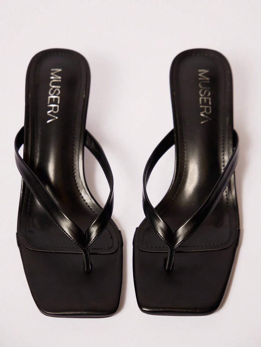 MUSERA Sandalia de tacón bajo tipo kitten linda divertida y femenina para verano otoño invierno y Halloween - Negro - Ver 1