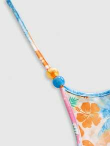 ROMWE Avant Y2K Cute Baddie Island Vacation Goldfish Graffiti Print Halter Top For Women - Multicolor - View 3