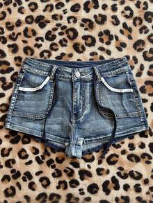 Elamini Women's Casual Versatile Denim Shorts With Pockets - Light Wash - View 6
