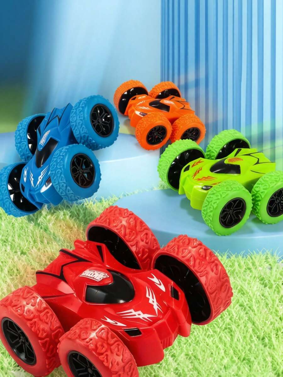 POKOJA LAND Child Friction Powered Fall Toy, Resistant Rotate 360 Degrees, Inertial Double-Sided Stunt Car Off-Road Vehicle Toy Model Toy, Toy For Boys And Girls, Kids Toy, Fidget Toys, Racing Car Games, A Great Gift For Birthday, Christmas, Party