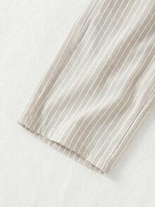 Cozy Pixies Baby Boy Letter & Striped Pocket Loose Casual Pants Baby Pants Linen Toddler Pants Baby Boy Pants Baby Stripe Pants Loose Pants,Kids - Apricot - View 5