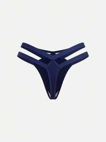 Bella Beso 3pcs/Set Solid Color Hollow Out Detail G-String Underwear - Multicolor - View 6