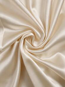 Weeklong V-Neck Pearl Collar Sleeveless A-Line Satin Maxi Dress, Elegant Party Dress For Plus Size, Spring/Summer - Apricot - View 5