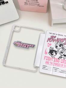 THE POWERPUFF GIRLS X SHEIN 这款透明亚克力三折双面印花粉色字母图案飞翔少女保护套，兼容iPad Mini 6/ Mini 7/Air/Air 2/9.7/10.5/10.2/Air 4/Air 5/10.9/Pro 11/10/2024 Air 11 (M2)/Pro 11 (M4) 2024/Air 11英寸 (M3) 2025/ (A16) 11英寸第十一代 2025款。高透明度保护套，产品不含触控笔。部分型号在框架内设有内置触控笔插槽。 - 彩色 - 查看 3